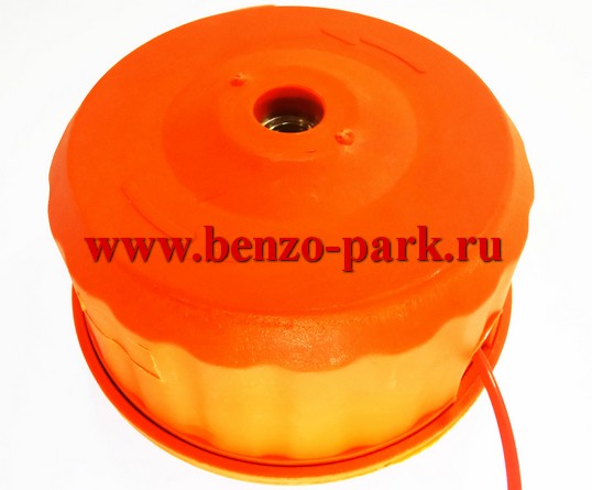 Барабан для лески триммера, оранжевый с черной кнопкой, посадочное отверстие M10х1,25L (BC-19-18)