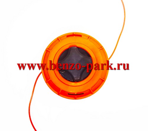 Барабан для лески триммера, оранжевый с черной кнопкой, посадочное отверстие M10х1,25L (BC-19-18)