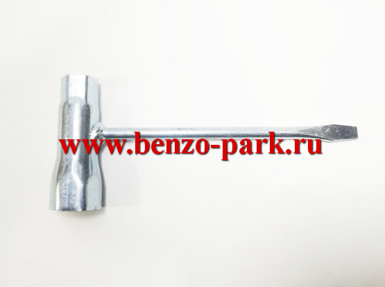 Комбинированный свечной ключ 19х13 - плоская отвертка для бензопил типа Partnet 350 и др.