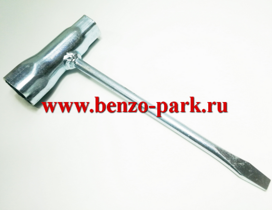 Комбинированный свечной ключ 19х13 — плоская отвертка для бензопил типа Partner 350 и др.