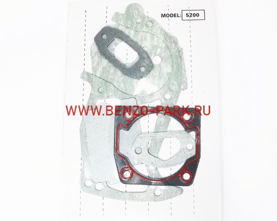 Набор прокладок двигателя (комплект 6 шт.) для китайских бензопил с объемом двигателя 45см3, 52см3 и 58см3 (с герметиком) 