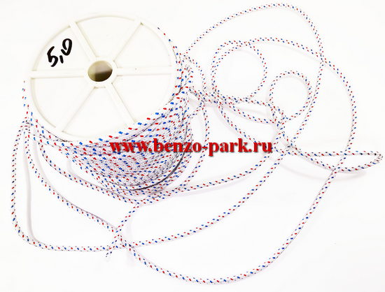 Шнур стартера для генераторов, мотоблоков и т.п., длина 100 метров, диаметр 5,0 мм